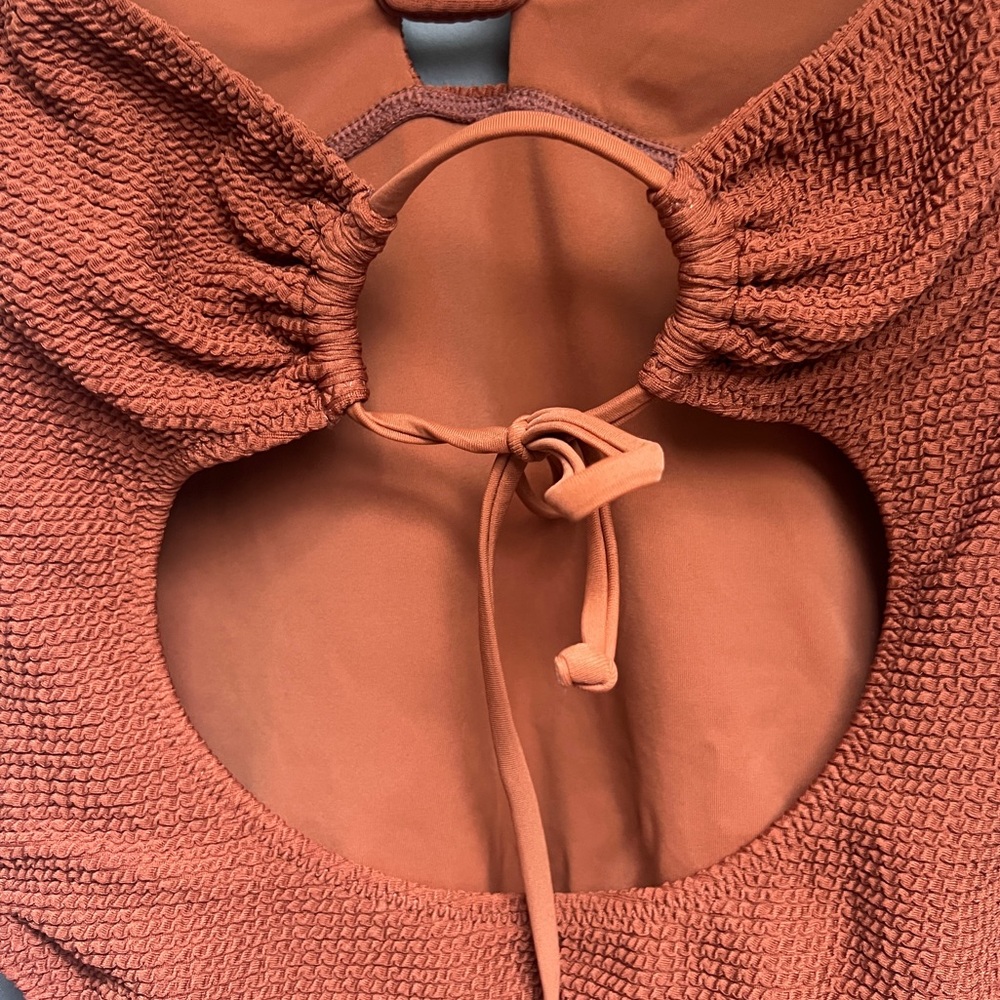 Rust Textured One-Piece Swimsuit - Picture 4 of 6